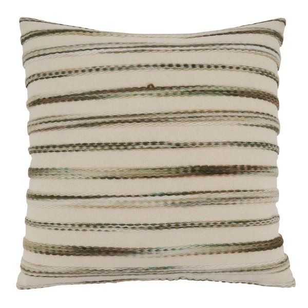 Saro Lifestyle SARO 839.M22SD 22 in. Square Multicolor Stripe Weave Design Throw Pillow with Down Filling 839.M22SD